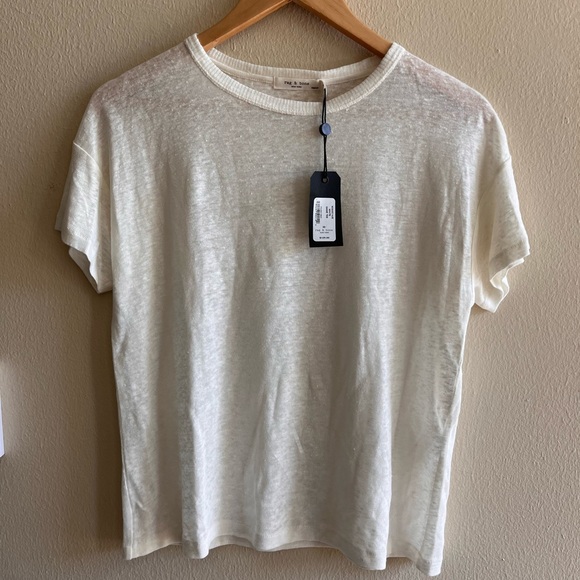 rag & bone Tops - rag & bone white gage tee